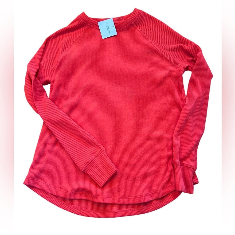 American Eagle Super Soft Crew Neck Sweater - Size Small Red NWT - Picture 2 of 5